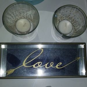 Gold Love Trinket Tray and Votive Holders